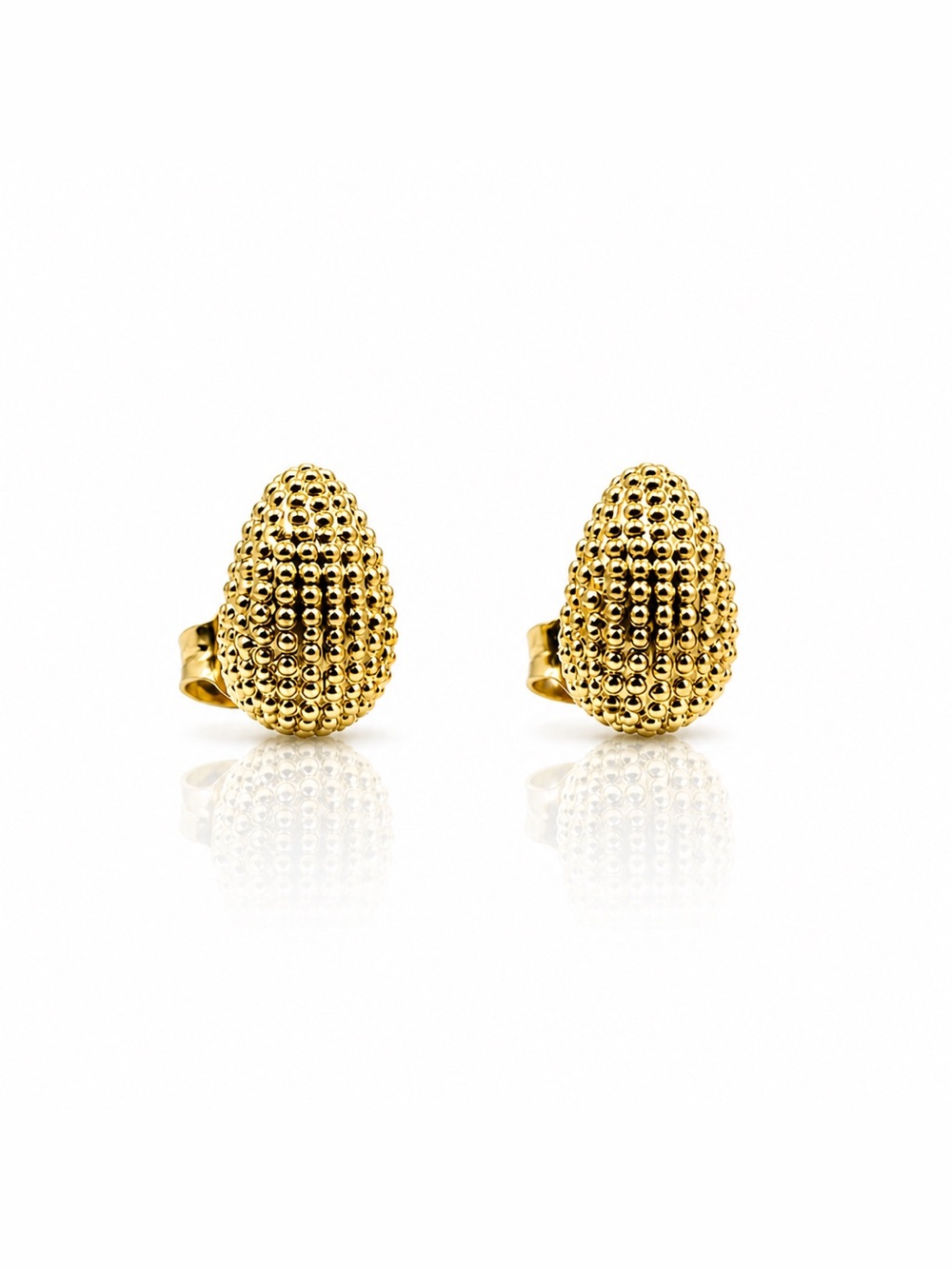 Gold-Filled Beaded Dome Stud Earrings